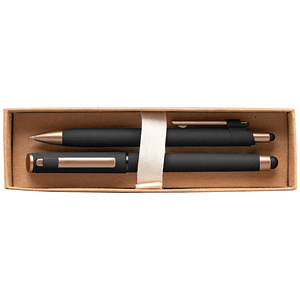 York Recycled Plastic Bronze Trim Pen Gift Set – Box Decorated