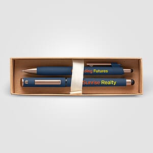 York Recycled Plastic Bronze Trim Pen Gift Set – Box Decorated