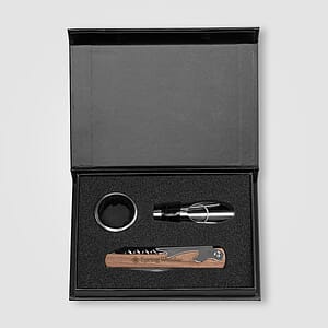Essex Stainless Steel & Wood Wine Accessory Gift Set - 3 Pcs
