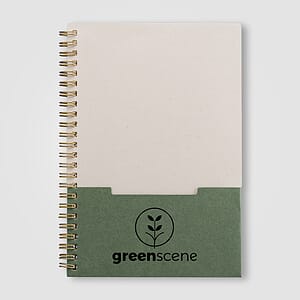 Lino FSC Paper Spiral Binding Vertical Pocket Notebook - A5