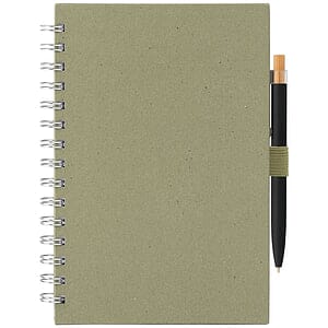 Terra Recycled Milk Carton Hard Cover Spiral A5 Notebook & Reborn Pen Set