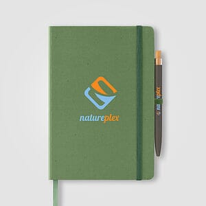 Terra Recycled Milk Carton Hard Cover A5 Notebook & Reborn Pen Set