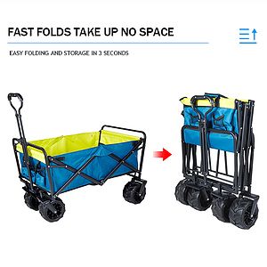Collapsible Folding Outdoor Garden Utility Wagon with Cover