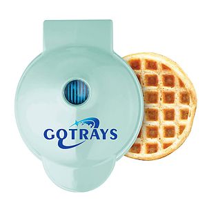 Mini Waffle Maker With Stainless Steel Tong, Non-Stick Round