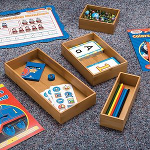 5PcsSet Bamboo Wood Drawer Organizer Boxes, Assorted Sizes