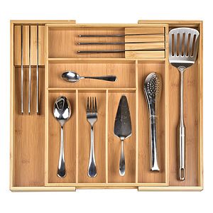 Cutlery Tray with 7 Compartments Flatware Organizer
