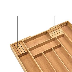 Cutlery Tray with 7 Compartments Flatware Organizer