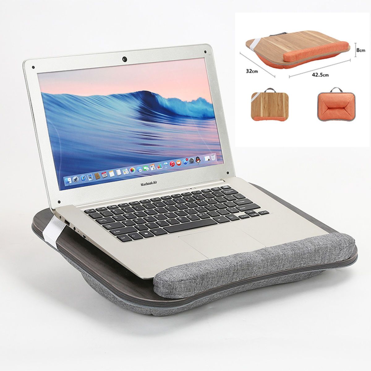 Lap Desk with Phone Holder Elastic band and Device Ledge