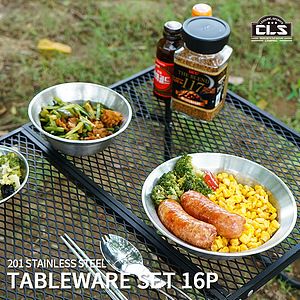 Stainless Steel Plates and Bowls Camping Set Small and Large