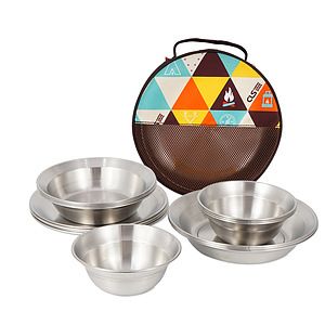 Stainless Steel Plates and Bowls Camping Set Small and Large