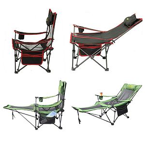 Camping Folding Portable Mesh Chair with Removabel Footrest
