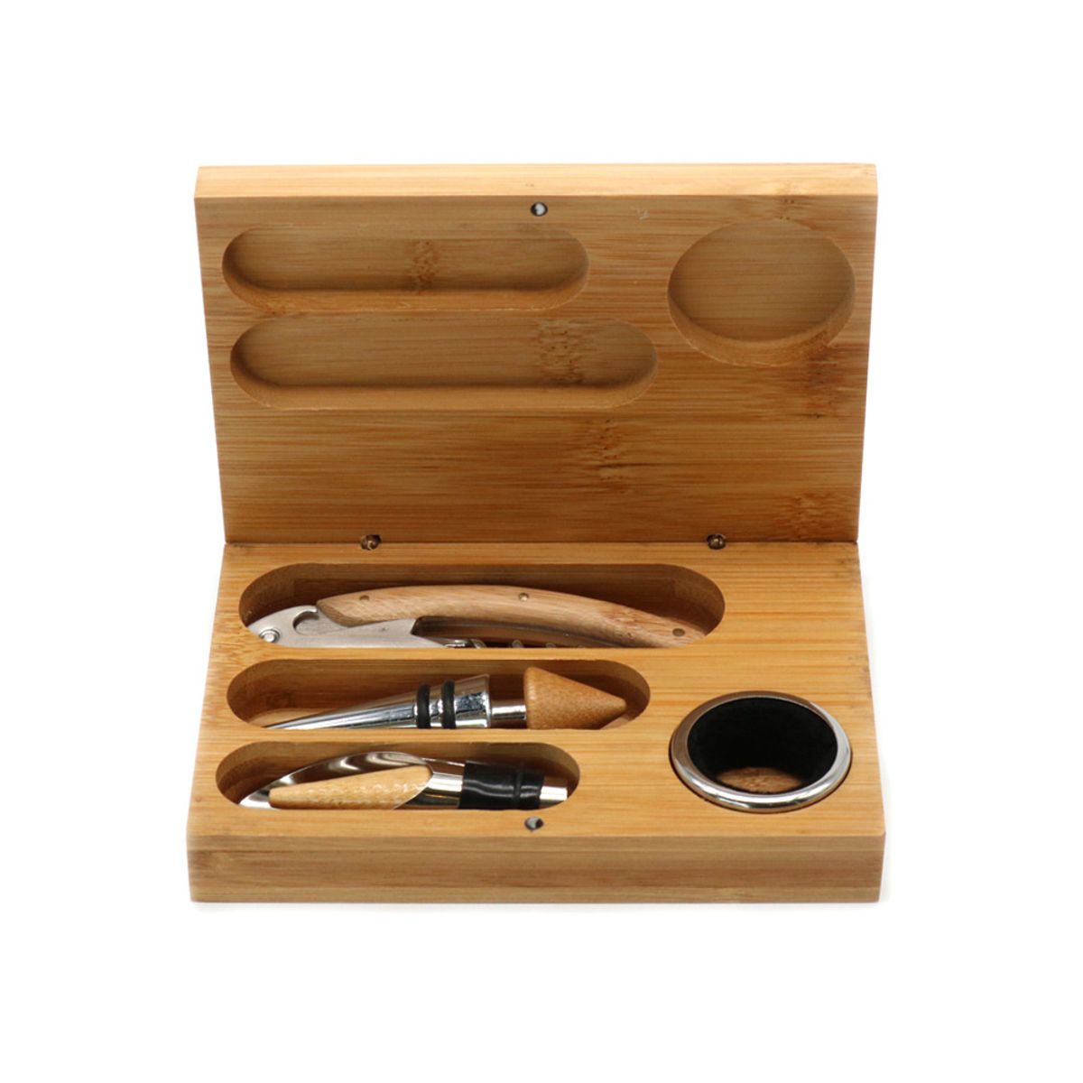 4-Pieces Bamboo Wine Tool Set