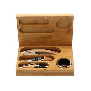 4-Pieces Bamboo Wine Tool Set