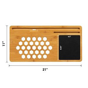 Lap Desk Enhanced Organic Bamboo Laptop Tray with Vent Holes