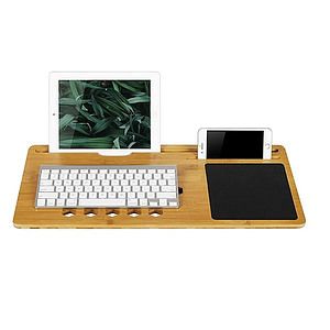 Lap Desk Enhanced Organic Bamboo Laptop Tray with Vent Holes