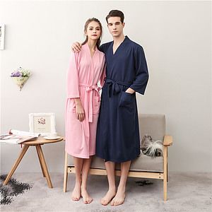 Waffle Knit Robes Soft Unisex Lightweight Spa Bathrobe