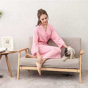 Waffle Knit Robes Soft Unisex Lightweight Spa Bathrobe