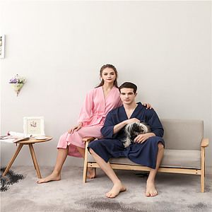 Waffle Knit Robes Soft Unisex Lightweight Spa Bathrobe