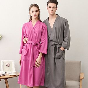 Waffle Knit Robes Soft Unisex Lightweight Spa Bathrobe