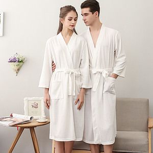 Waffle Knit Robes Soft Unisex Lightweight Spa Bathrobe