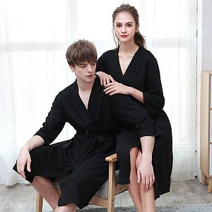 Waffle Knit Robes Soft Unisex Lightweight Spa Bathrobe