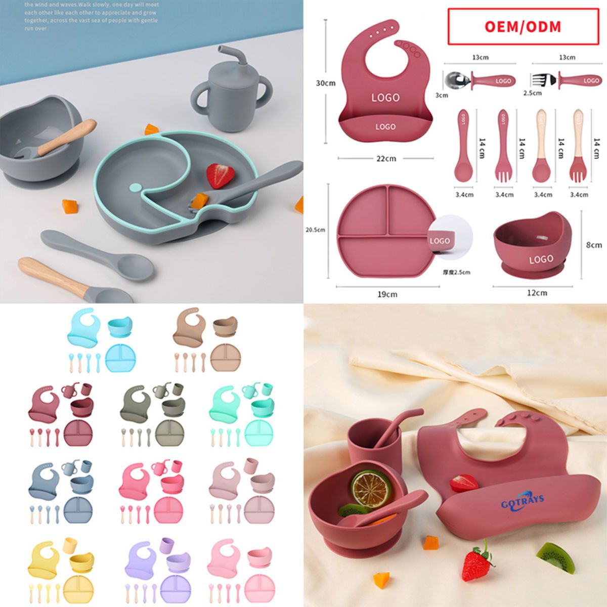 Baby Led Weaning Supplies Feeding Set Silicone Suction Bowls