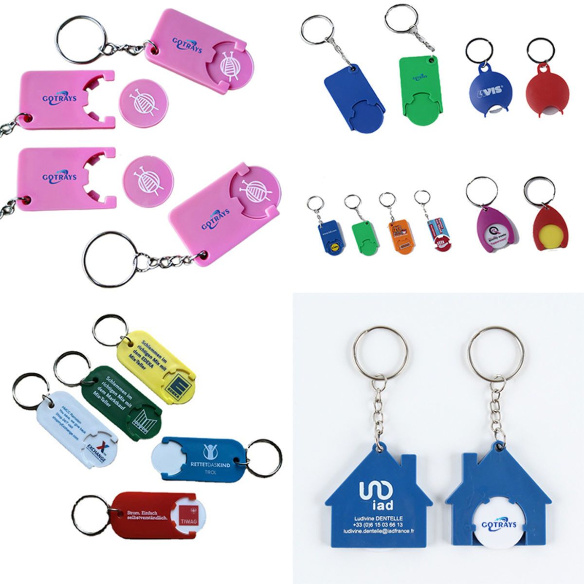 Portable Key Ring Shopping Trolley Tokens Unisex Gift