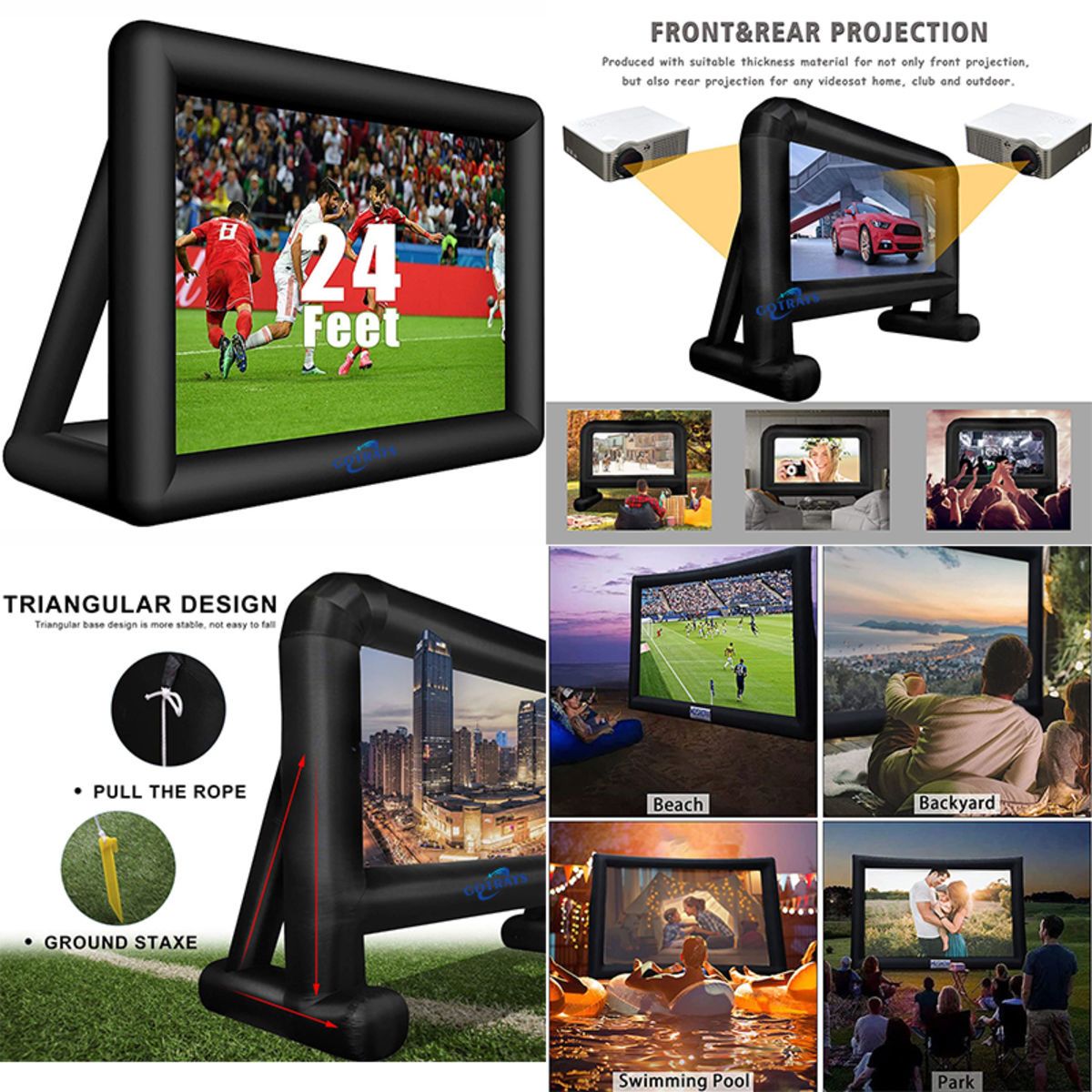 Jumbo 20 Feet Inflatable Outdoor Indoor Theater Projector