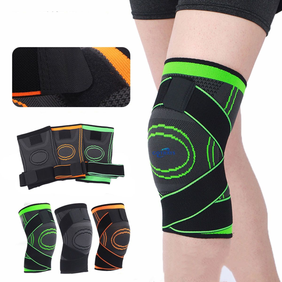 Knee Compressions Sleeve W Adjustable Straps for Men Women