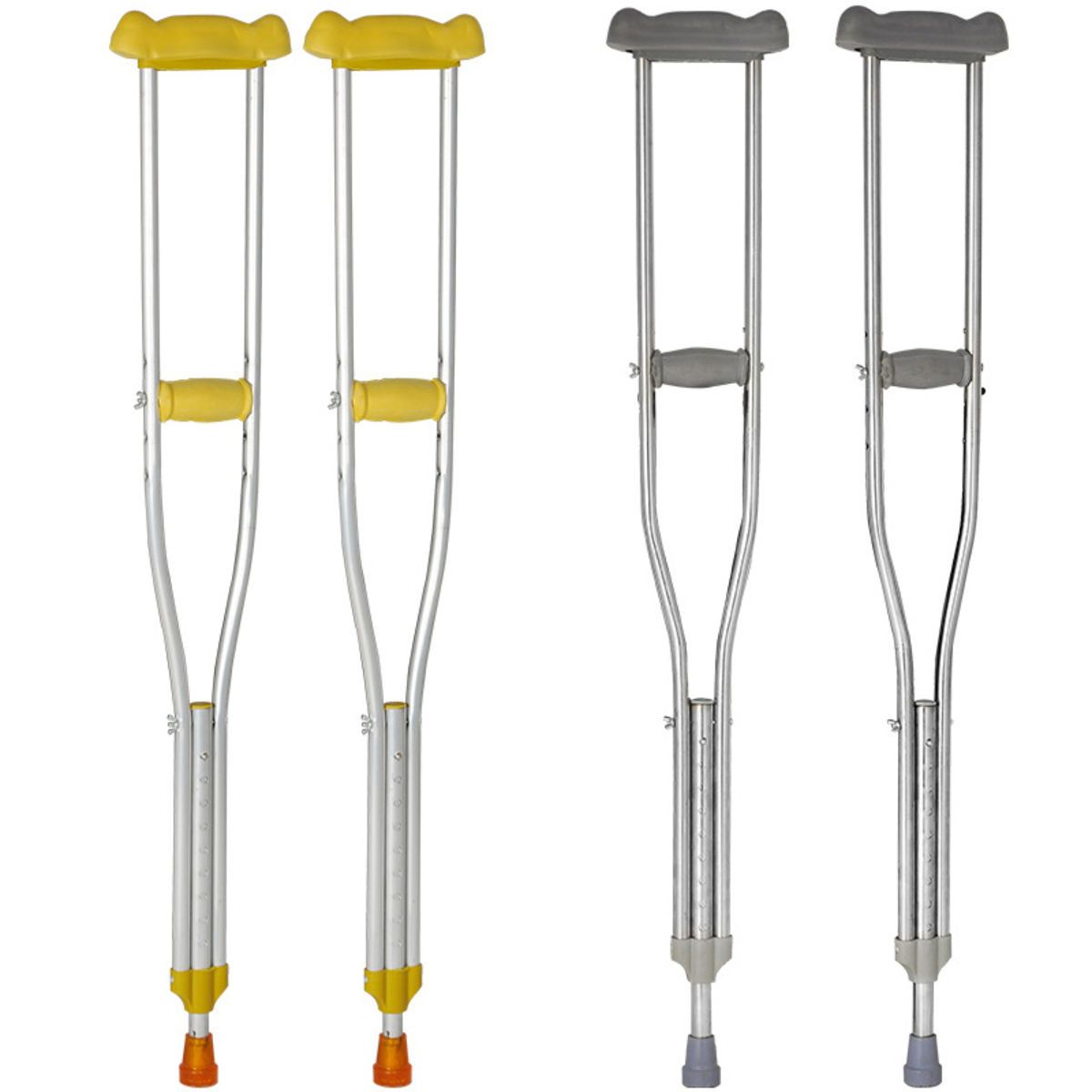 1 Pair Stainless Steel Underarm Walking Crutches for Adults