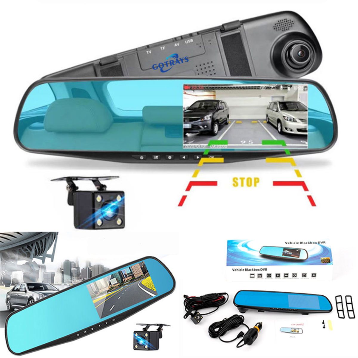 Dash Cam 4.3LCD Screen FHD 1080P 140 degree Wide Angle