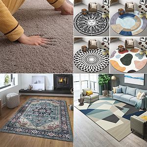 Washable Vintage Bohemian Floral Medallion Area Rug Room Mat