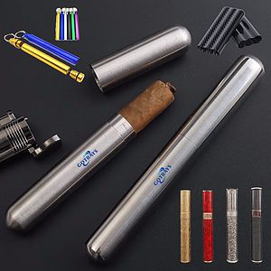 Stainless Steel Carbon Fiber Cigar Case Tube Carrying Holder