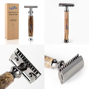 Bamboo Reusable Double Edge Safety Razor for Shaving