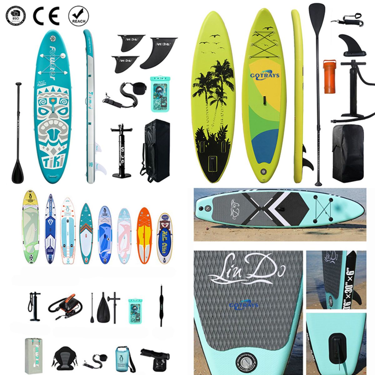 Inflatable Stand Up Paddle Board w Premium SUP Accessories