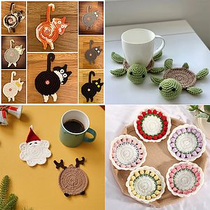 Cat Coaster Woven Creative Cute Insulation Coffee Tea Gifts
