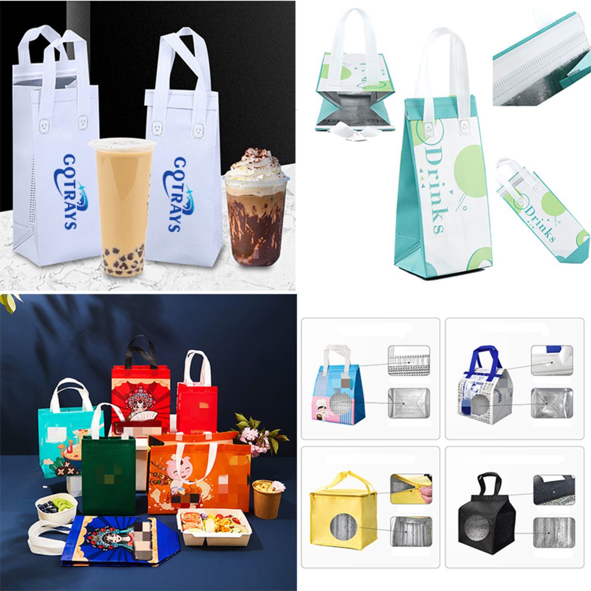 Insulated Take Away Bags,Thermal Insulation Food Coffee Bag