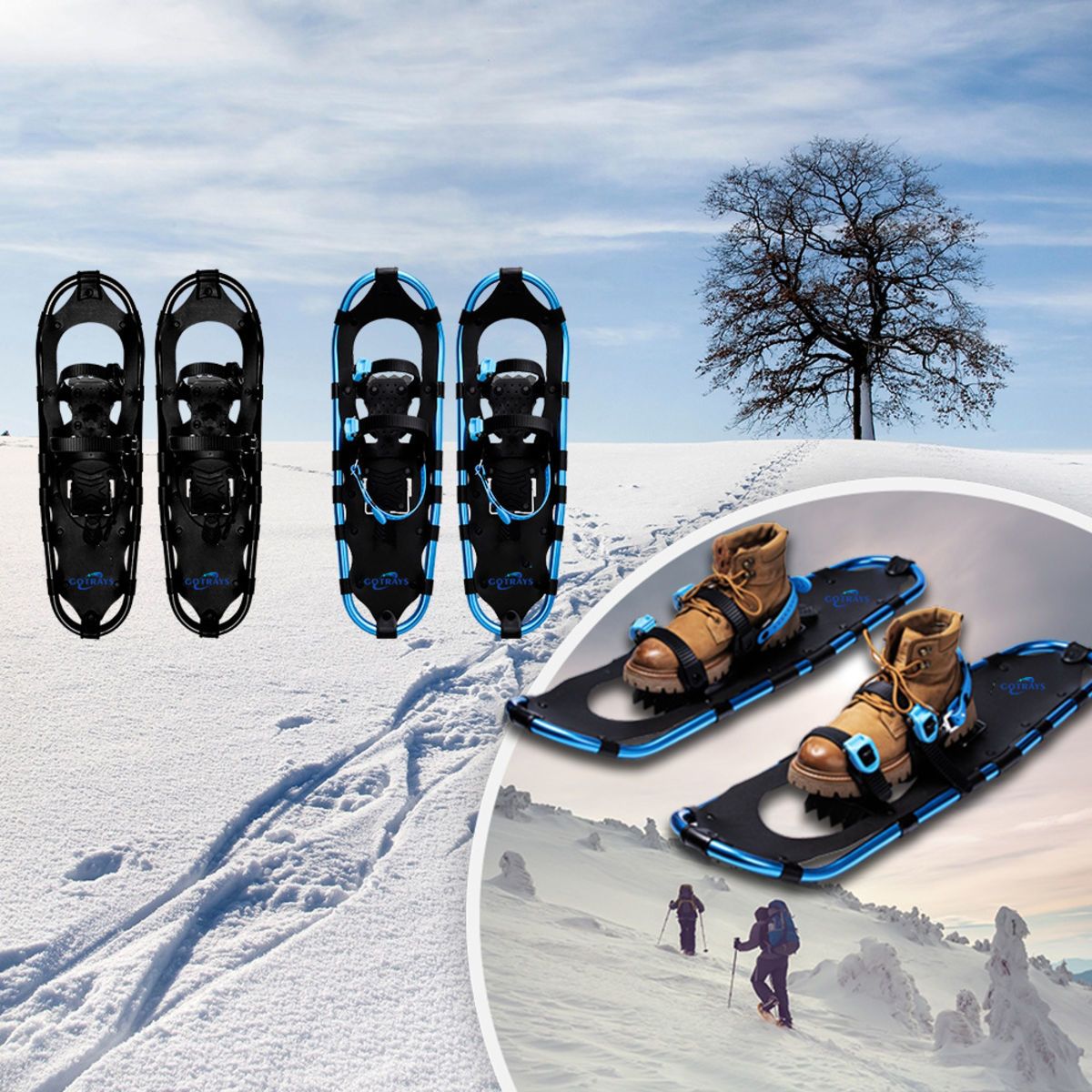 Fully Adjustable Aluminum Snow Lightweight Terrain Snowshoes