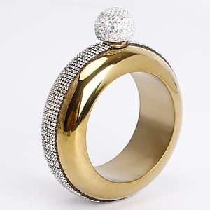 3.5OZ Bracelet Bangle Flask Handmade Crystal Lid Creative