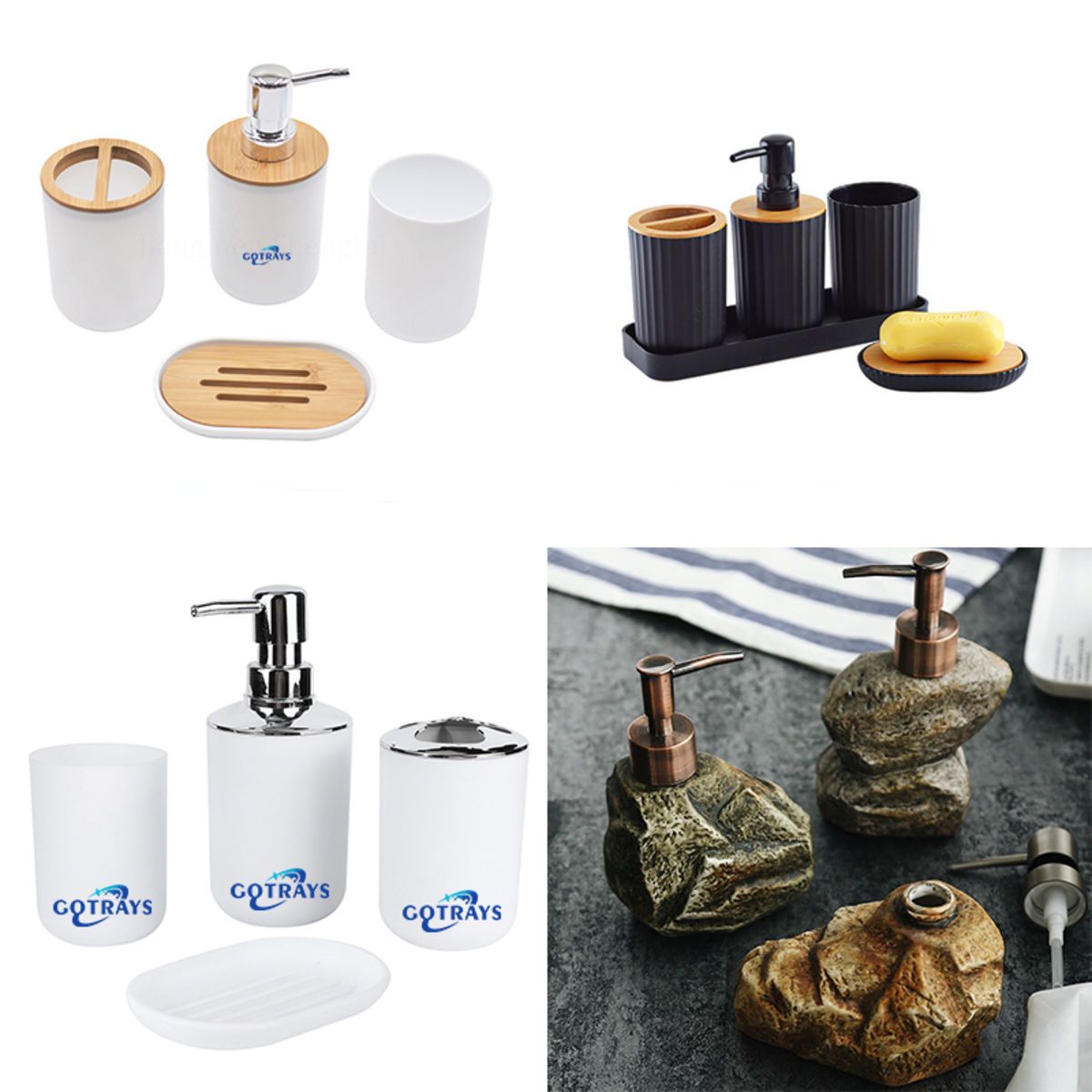 Bathroom Accessories Set 4 Piece Bath Ensemble Custom LOGO