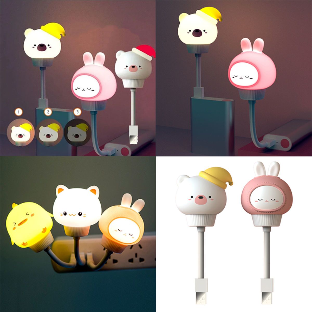 Smart Cartoon Voice-Activated Night Light USB Voice Control