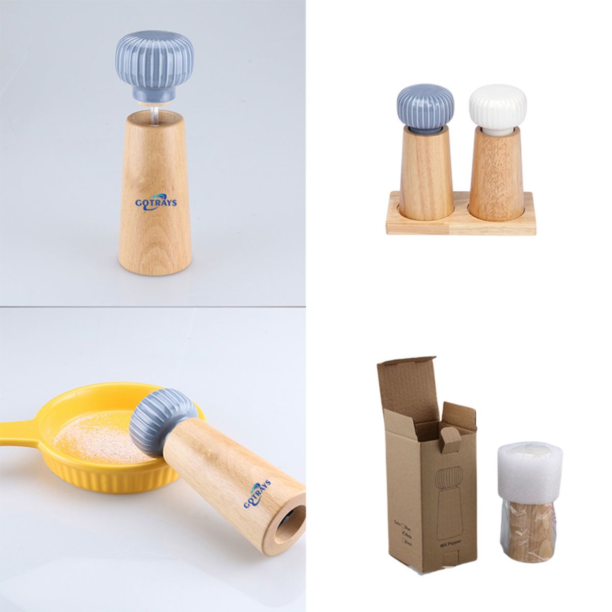 Bamboo Sea Salt Pepper Grinder Classy Shakers Mill