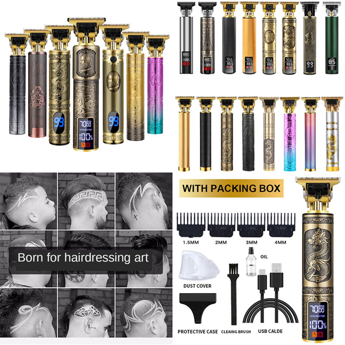 Professional Hair Trimmer T-Blade Cordless Edger Clipper