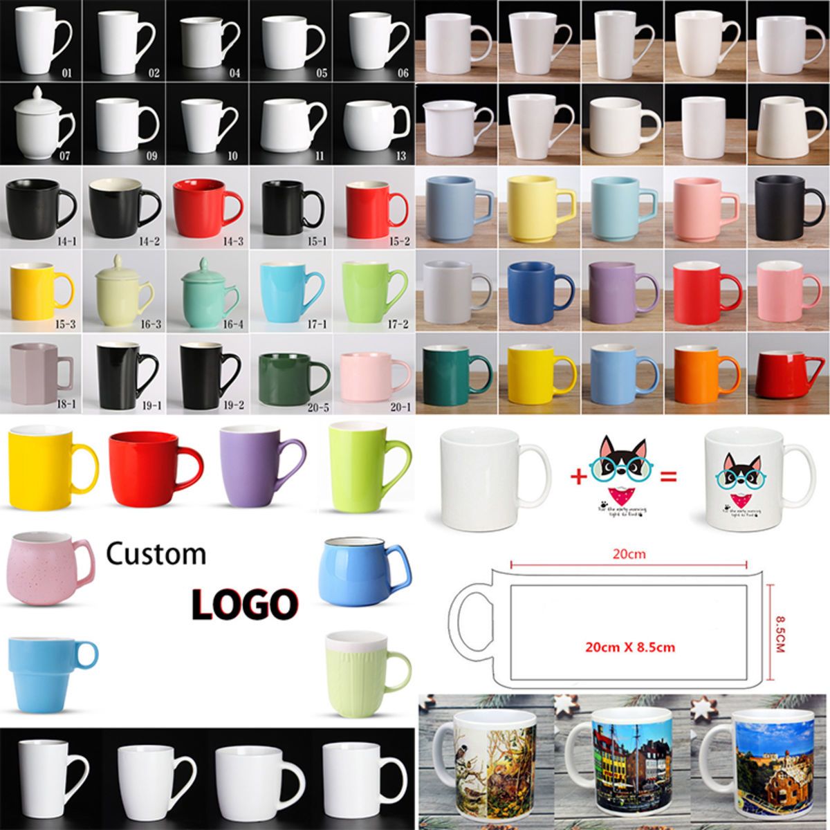 Porcelain Sublimation Mugs 12 oz White Ceramic Coffee Cups