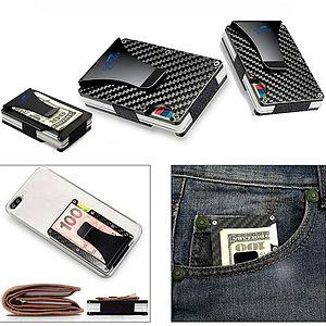 Card Holder Wallet Money Clip Slim Minimalist RFID Blocking