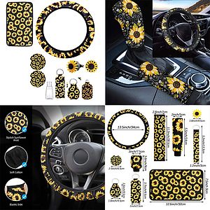 Neoprene Car Front and Rear Seat Steering Wheel Covers Belt