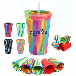 Silicone 1622OZ Tumbler Cup with Lid and Straw Unbreakable