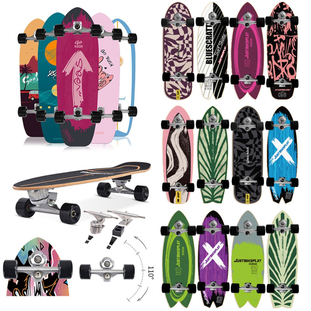 32 Land Surfing Skateboard P7 Truck Maple Complete Board