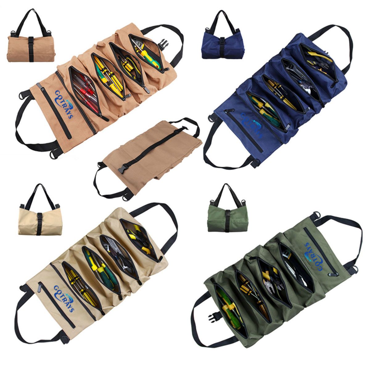 Super Multi-Purpose Tool Roll Up Bag Wrench Canvas Organizer