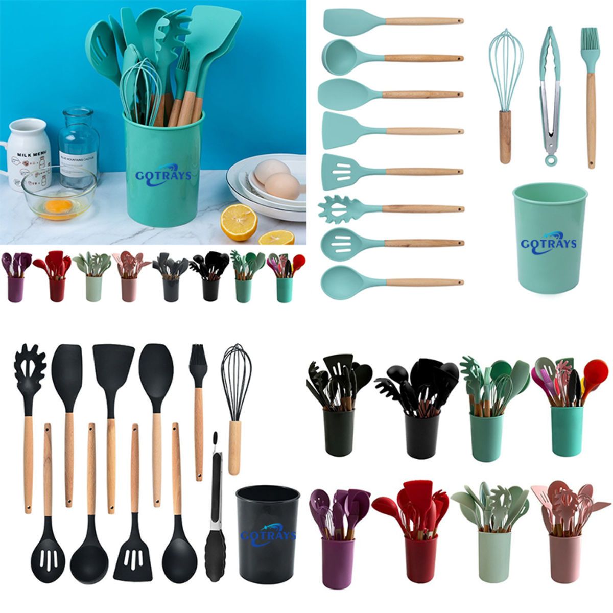 Kitchen Utensils Set-12 Pieces Silicone Cooking Cookware